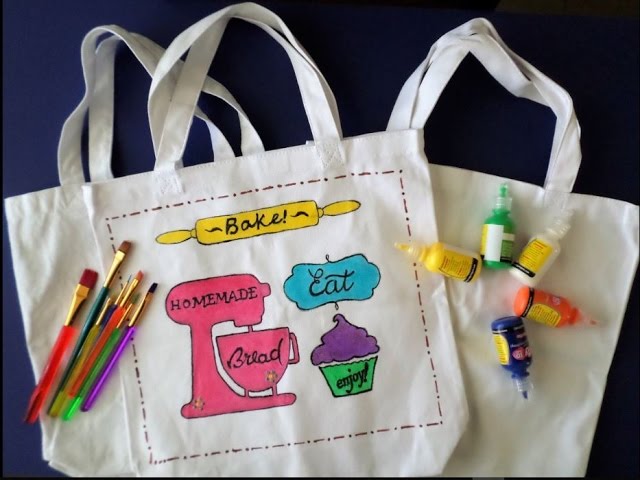 Cómo decorar una bolsa (tote bag) con pintura de tela - thptnganamst.edu.vn