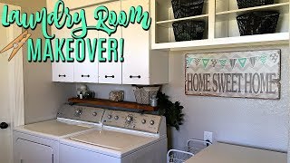 LAUNDRY ROOM MAKEOVER on a Budget | Before + After | Organization