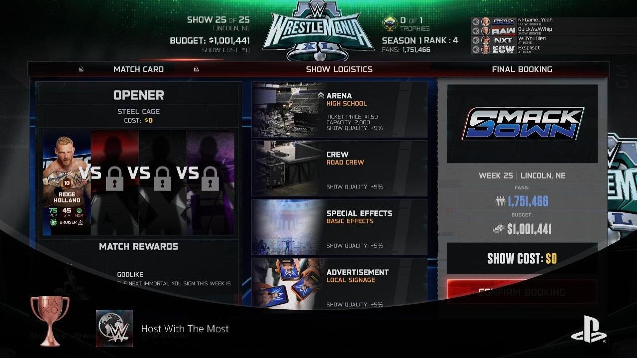 WWE 2K25 Host With The Most Trophy Ft QuickAsAWhip, WillYouDied & Exspliset