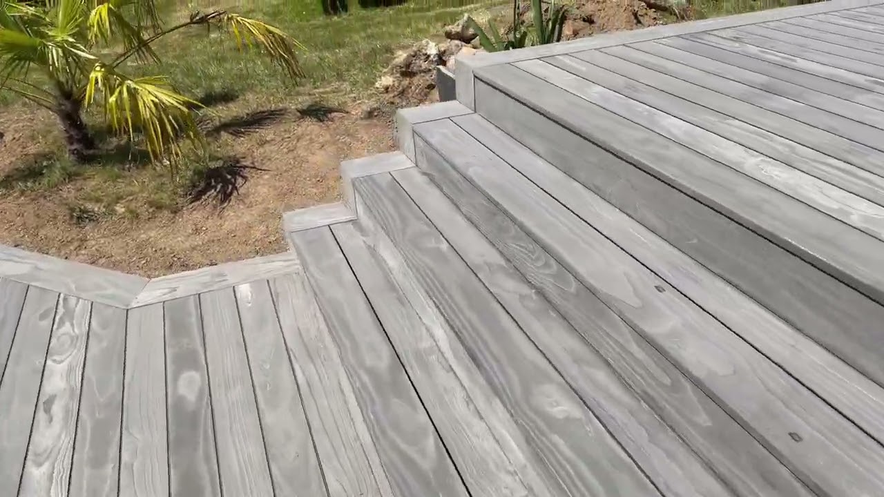 terrasse en accoya grey, fixation invisible