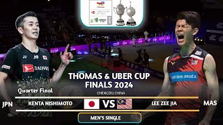 QF | Kenta Nishimoto (JPN) Vs Lee Zee Jia (MAS) | Badminton Thomas Cup 2024 by Bankminton 4,213 views 4 weeks ago 7 minutes, 22 seconds