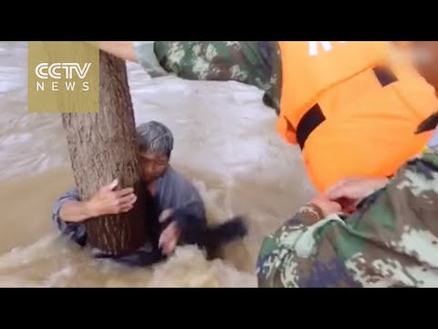 Old man missing after saving wife from flood by tying her to a tree