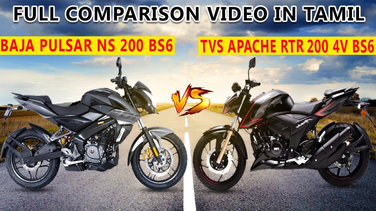 Bajaj Pulsar ns 200 bs6 vs TVS Apache rtr 200 4v bs6