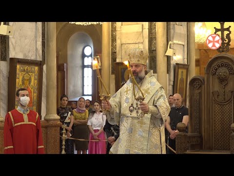 საპატრიარქო ტახტის მოსაყდრემ, სენაკისა და ჩხოროწყუს მიტროპოლიტმა შიომ საკვირაო წირვა აღავლინა