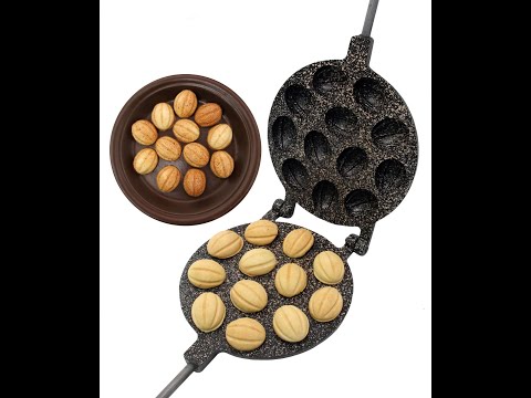 Горішниця з антипригарним гранітним покриттям 12 великих горіхів, Форма для випікання горішків зі згущеним молоком, видео 1