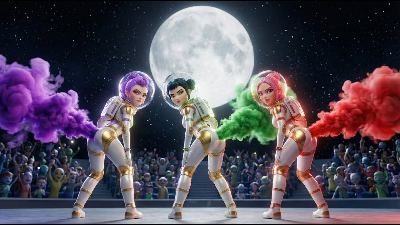 🚀😱 Huntrix Joins the MOON Fart Championship! | Who Wins: Rumi, Mira or Zoey? – KPOP Demon Hunters