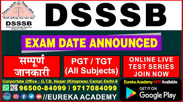 DSSSB EXAM (Date Announced) सम्पूर्ण जानकारी dsssb pgt tgt test series 2021 By A. K. Srivastava Sir