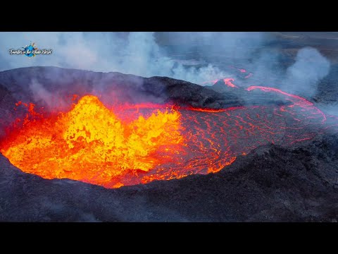 HUGE LAVA FLOWS WITH REAL SOUND OFFERS THE BEST VOLCANO ERUPTION ON EARTH! ICELAND VOLCANO, 2021