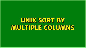 Unix sort by multiple columns