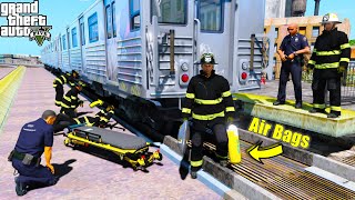 FDNY Rescues Man Trapped Under NYC Subway Train In Liberty City  GTA 5 Firefighter Mod