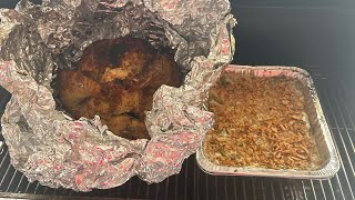 Heating the Christmas Meal on a Monument Grill