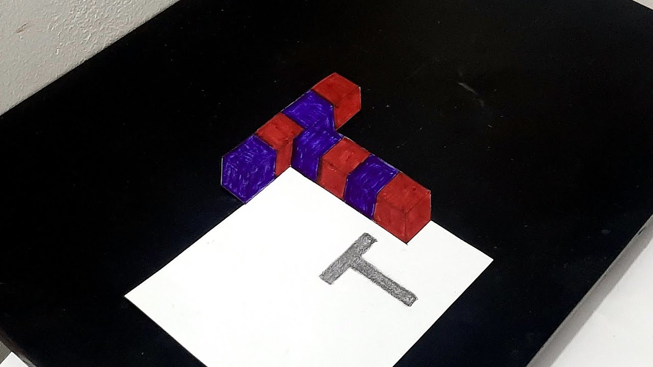 3D Floating T Letter Trick Art On Paper YouTube