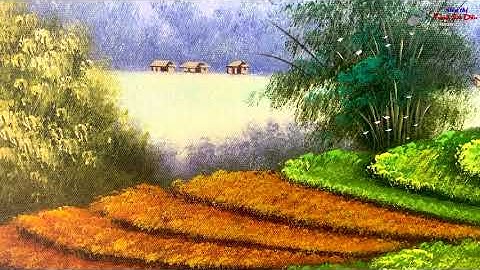 Tranh sơn dầu Ruộng Bậc Thang Tây Bắc