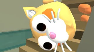 Scratch Cat Falls Down The Stairs Chicken Gun