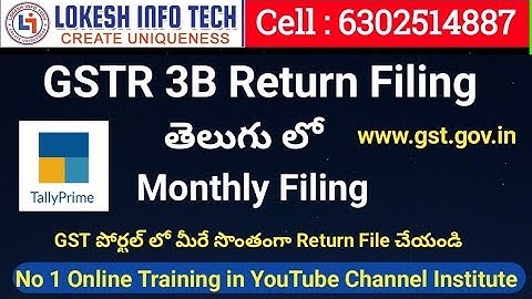తెలుగు లో |  GSTR-3B RETURN FILING | Online Training| By Lokesh