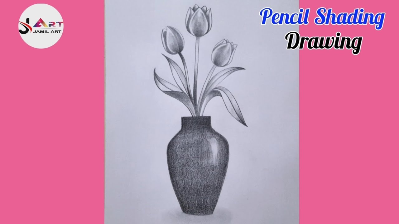 How To Draw Flower Pot /Pencil Shading Flower Pot for Beginners YouTube