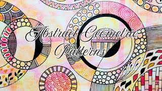 Abstract Geometric Patterns | Easy Zentangle Art with Watercolors | Relaxing Tutorial | Mixed Media