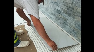 #ceramic_tile_installation #porcelain #ceramic #tile #bathroom #floor #تركيب #بورسلين #سيراميك