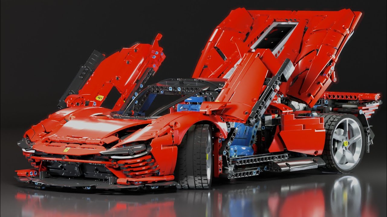Blender Lego Technic Ferrari Daytona SP3 Animation VFX