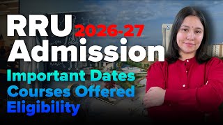 RRU Admission 2026 - 27, Important Dates, Course Offered | Diksha Sharma | Forensic Science