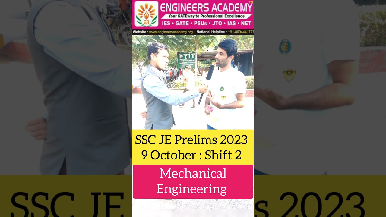 SSC JE Prelims 2023 Mechanical Engineering Exam Review From Exam center| Student Review 