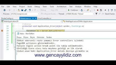 Asp.NET MVC İle Hata Yönlendirme - Örnek Çalışma Videosu - 2
