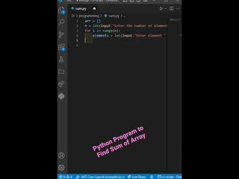 python program to find the sum of an array || Python Program to find ...