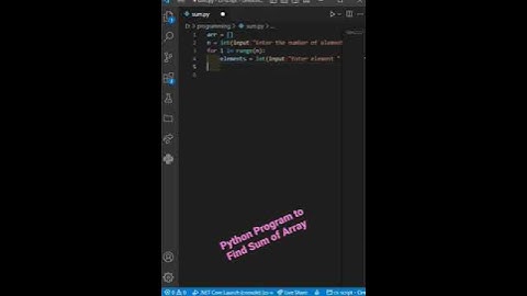 python program to find the sum of an array || Python Program to find sum of array