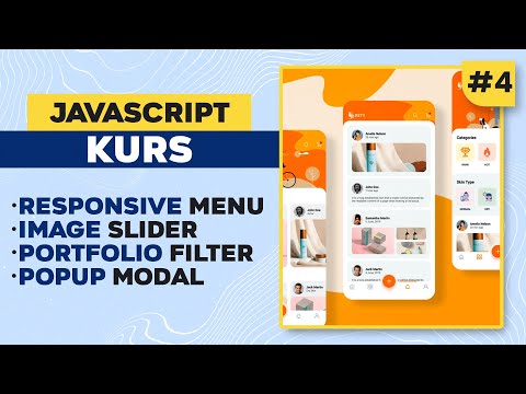 JavaScript Kurs #4 - Responsive Menu / Image Slider / Portfolio Filter / Popup Modal