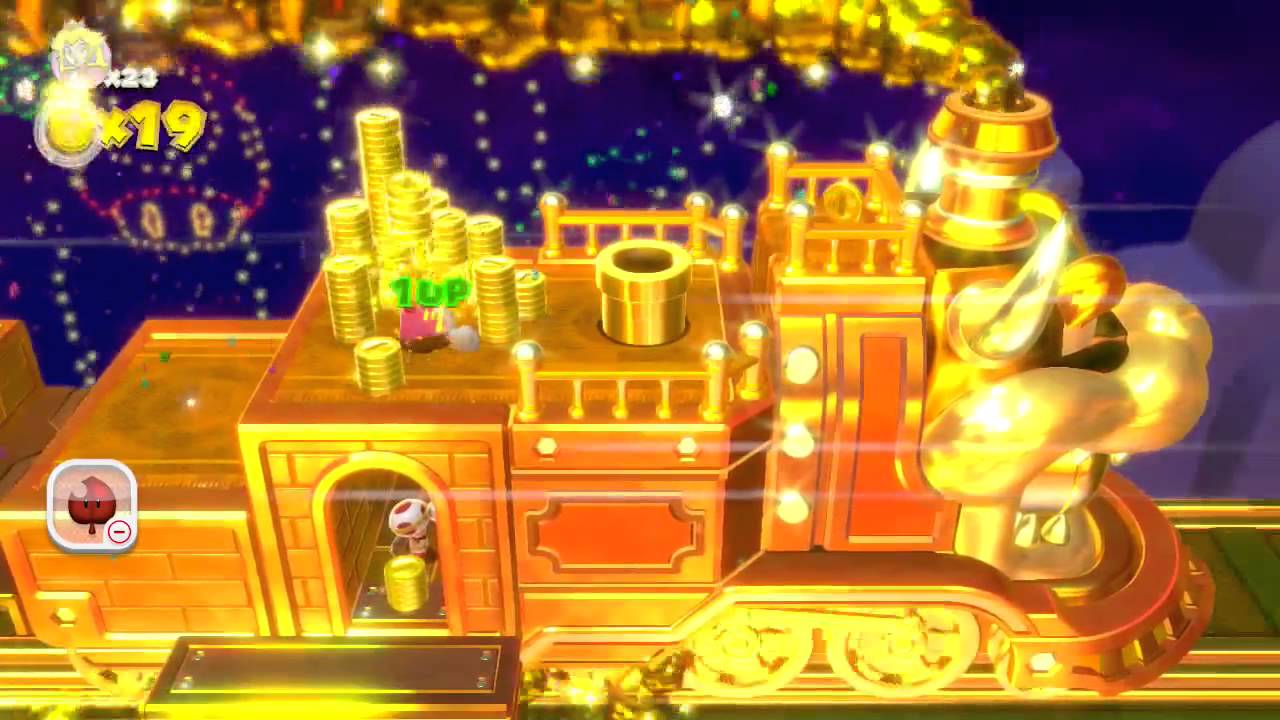Mario Gold Train Super Mario 3D World - World 5 - Secret Gold Train Level - YouTube