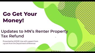 Go Get Your Money! Updates to MN's Renter Property Tax Refund (Renters Credit)