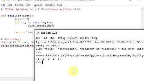 Python program to get dictionary keys as list