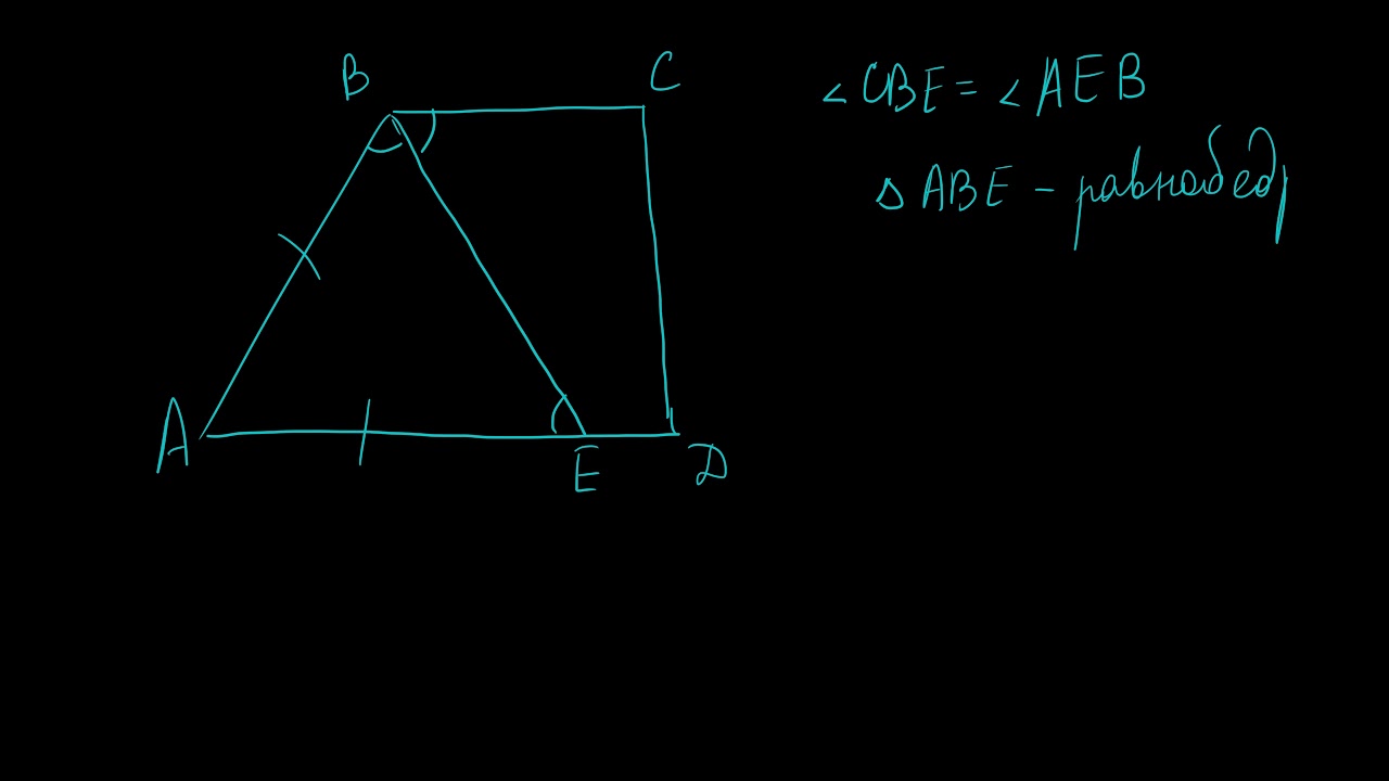 Биссектрисы углов параллелограмма или трапеции - YouTube
