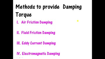 Methods for providing Damping Torque