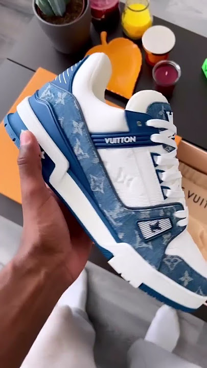 🔥Louis Vuitton White blue unboxing #fyp #viral #shoes #sneakers