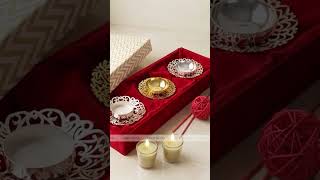 A bespoke hamper featuring three handcrafted tealight holders 💖 #bigfatwedding #gifting #codesilver Wealth