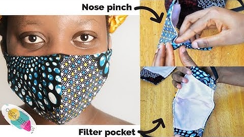 FITTED FABRIC FACE MASK WITH NOSE PINCH (NOSE WIRE) & FILTER POCKET | REUSABLE FACE MASK