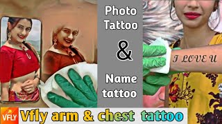 आफ्नो Name र Photo को Tattoo बनाउने तरिका | Tattoo On Chest Video Editing | Name Tattoo Video Edit screenshot 1