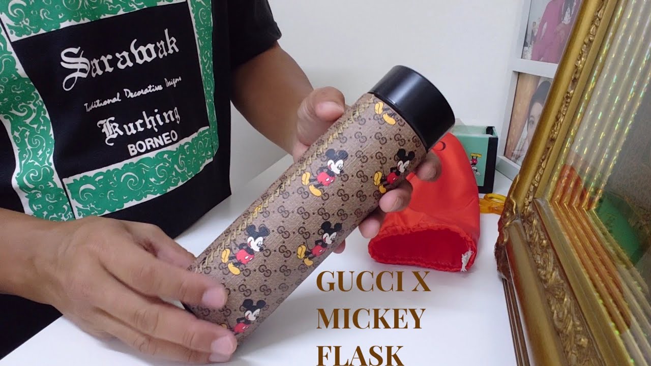 Unboxing the Gucci X Mickey Mouse flask / thermos with built in LED display  thermometer - YouTube