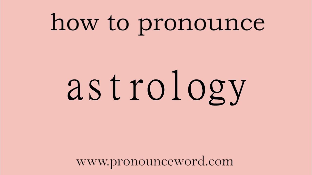 astrology How to pronounce astrology in english (correct!).Start with A. Learn from me. YouTube