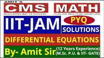 IIT-JAM DIFFERENTIAL EQUATIONS | PYQs SOLUTIONS BY AMIT SIR | PART 3