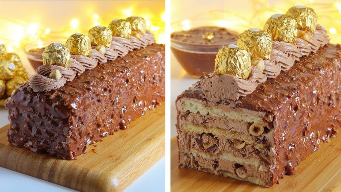 Layer cake au chocolat, glaçage rocher