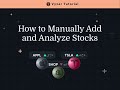 Vyzer tutorial adding  analyzing single stocks