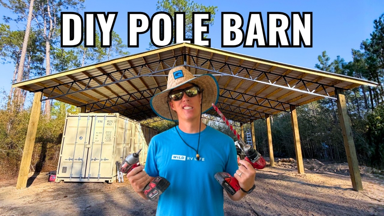 This Was SKETCHY! Lifting Heavy Trusses On My DIY Pole Barn