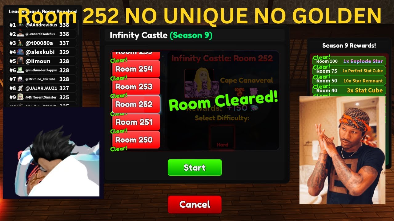 [NO UNIQUE/GOLDEN] Room 252 - Infinity Castle | Anime Adventures - YouTube