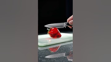 Glass Strawberry ASMR | Ultra Slow Motion Slice