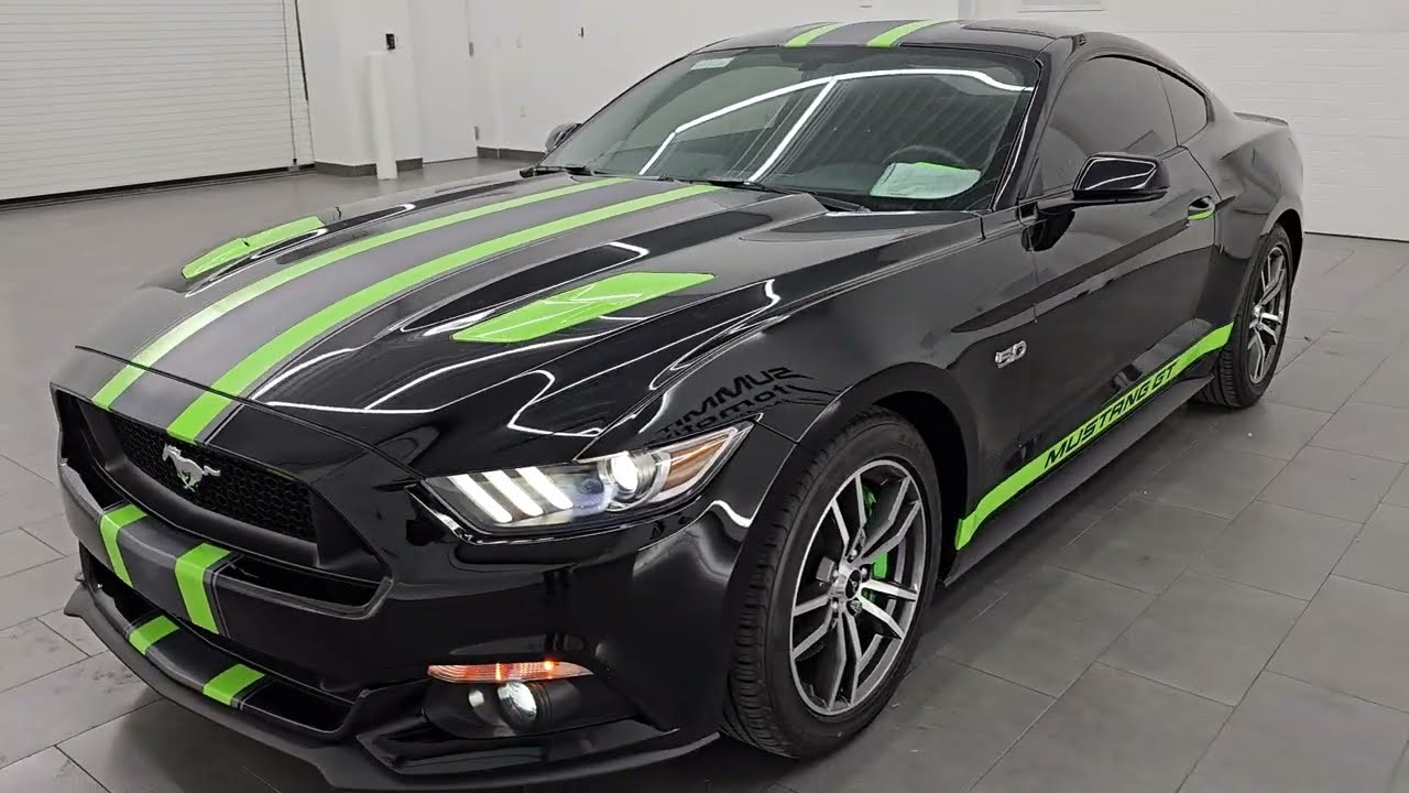 2016 FORD MUSTANG GT PREMIUM 6 SPEED STICK SHIFT SHADOW BLACK 4K