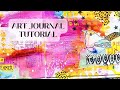 Easy mixed media art journal tutorial for beginners  a fun way to colour in stamps