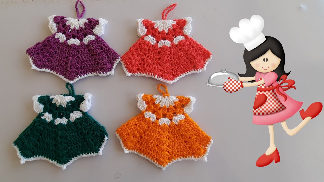 بافتنی با قلاب.آموزش بافت دستگیره آشپرخانه | Oven glove weaving training