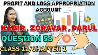 Profit And Loss Appropriation Account Question 58 | Class 12 | Chapter 1